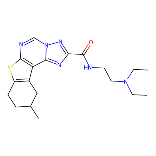 N-(2-(diethylamino)ethyl)-10-methyl-8,9,10,11-tetrahydrobenzo[4,5]thieno[3,2-e][1,2,4]triazolo[1,5-c]pyrimidine-2-carboxamide structure