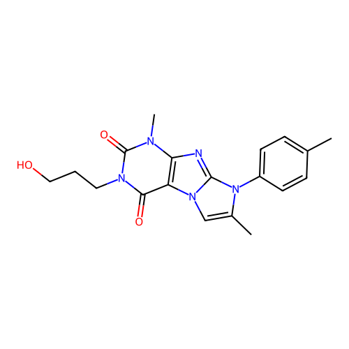 2-(3-hydroxypropyl)-4,7-dimethyl-6-(4-methylphenyl)purino[7,8-a]imidazole-1,3-dione structure