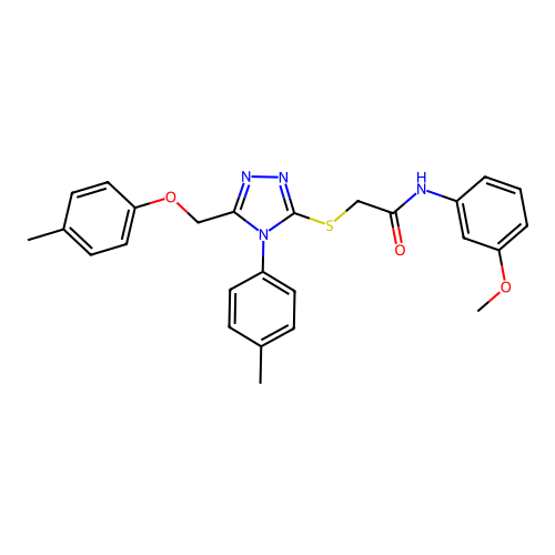 N-(3-methoxyphenyl)-2-((4-(p-tolyl)-5-((p-tolyloxy)methyl)-4H-1,2,4-triazol-3-yl)thio)acetamide structure