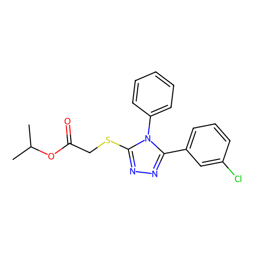 Methylethyl 2-[5-(3-chlorophenyl)-4-phenyl-1,2,4-triazol-3-ylthio]acetate structure