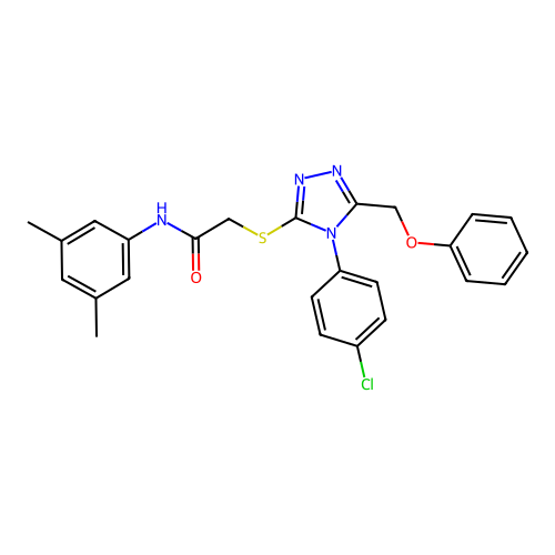 2-{[4-(4-chlorophenyl)-5-(phenoxymethyl)-4H-1,2,4-triazol-3-yl]sulfanyl}-N-(3,5-dimethylphenyl)acetamide structure
