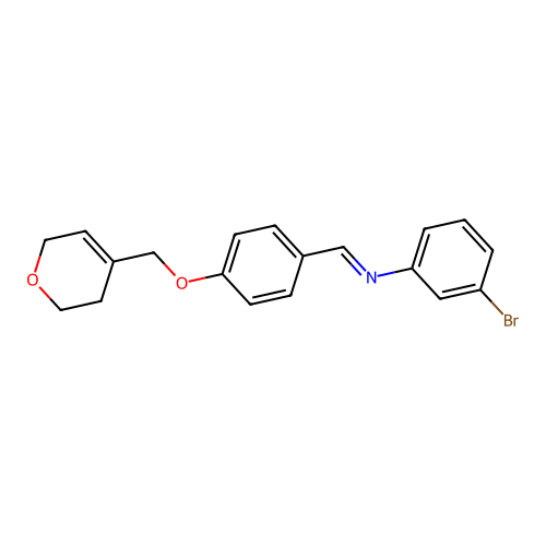 (E)-3-bromo-N-(4-((3,6-dihydro-2H-pyran-4-yl)methoxy)benzylidene)aniline structure