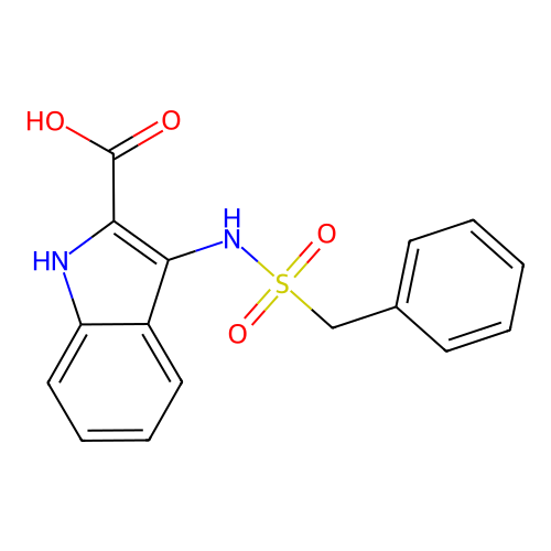 3-[(benzylsulfonyl)amino]-1H-indole-2-carboxylic acid structure
