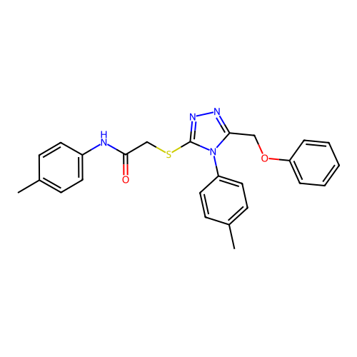 N-(4-methylphenyl)-2-[[4-(4-methylphenyl)-5-(phenoxymethyl)-1,2,4-triazol-3-yl]sulfanyl]acetamide structure