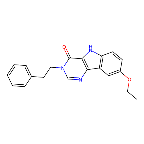 8-ethoxy-3-(2-phenylethyl)-3,5-dihydro-4H-pyrimido[5,4-b]indol-4-one structure