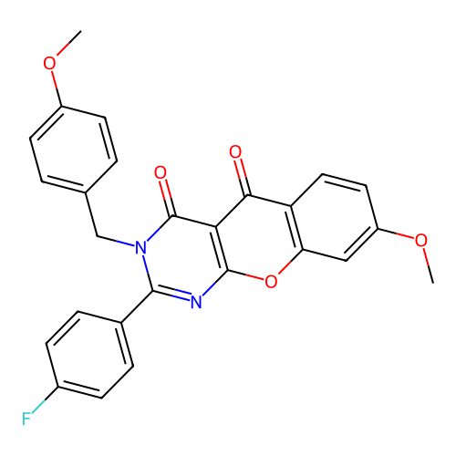 2-(4-fluorophenyl)-8-methoxy-3-(4-methoxybenzyl)-3H-chromeno[2,3-d]pyrimidine-4,5-dione structure