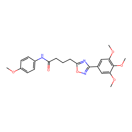 N-(4-methoxyphenyl)-4-[3-(3,4,5-trimethoxyphenyl)-1,2,4-oxadiazol-5-yl]butanamide structure