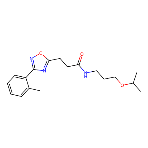 N-(3-isopropoxypropyl)-3-(3-(o-tolyl)-1,2,4-oxadiazol-5-yl)propanamide structure