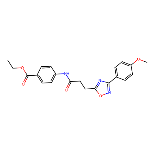 Ethyl 4-({3-[3-(4-methoxyphenyl)-1,2,4-oxadiazol-5-yl]propanoyl}amino)benzoate structure