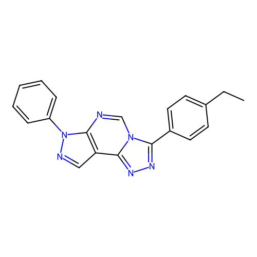 3-(4-ethylphenyl)-7-phenyl-7H-pyrazolo[4,3-e][1,2,4]triazolo[4,3-c]pyrimidine structure