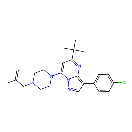 5-(tert-butyl)-3-(4-chlorophenyl)-7-(4-(2-methylallyl)piperazin-1-yl)pyrazolo[1,5-a]pyrimidine structure