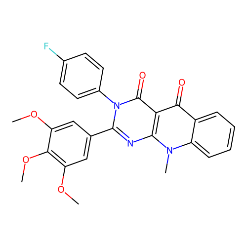 3-(4-fluorophenyl)-10-methyl-2-(3,4,5-trimethoxyphenyl)pyrimido[4,5-b]quinoline-4,5(3H,10H)-dione structure