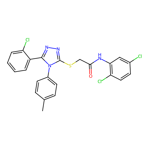 2-{[5-(2-chlorophenyl)-4-(4-methylphenyl)-4H-1,2,4-triazol-3-yl]sulfanyl}-N-(2,5-dichlorophenyl)acetamide structure