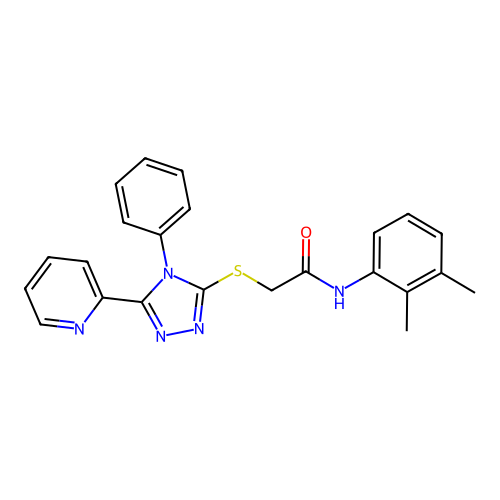 N-(2,3-dimethylphenyl)-2-[(4-phenyl-5-pyridin-2-yl-1,2,4-triazol-3-yl)sulfanyl]acetamide structure