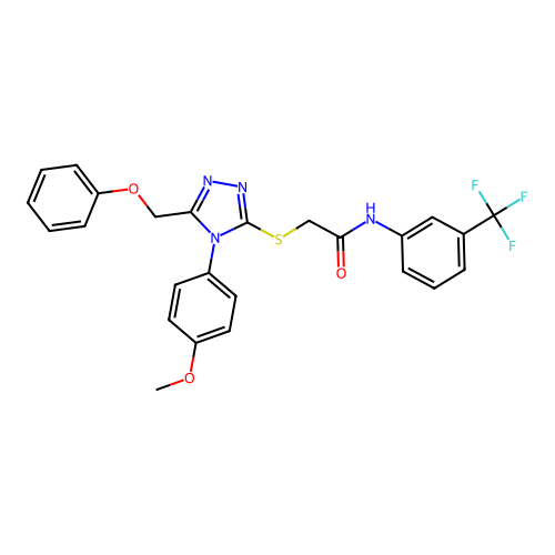 2-{[4-(4-methoxyphenyl)-5-(phenoxymethyl)-4H-1,2,4-triazol-3-yl]sulfanyl}-N-[3-(trifluoromethyl)phenyl]acetamide structure