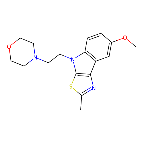 4-[2-(7-Methoxy-2-methyl-[1,3]thiazolo[5,4-b]indol-4-yl)ethyl]morpholine structure