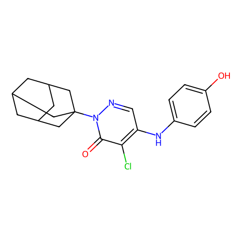 2-(1-adamantyl)-4-chloro-5-(4-hydroxyanilino)pyridazin-3-one structure