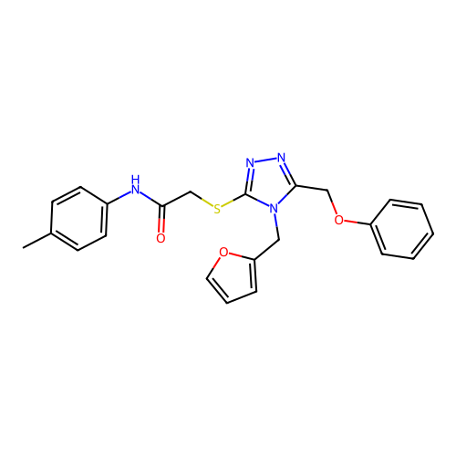 2-{[4-(furan-2-ylmethyl)-5-(phenoxymethyl)-4H-1,2,4-triazol-3-yl]sulfanyl}-N-(4-methylphenyl)acetamide structure