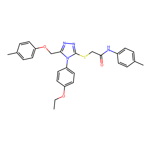 2-((4-(4-ethoxyphenyl)-5-((p-tolyloxy)methyl)-4H-1,2,4-triazol-3-yl)thio)-N-(p-tolyl)acetamide structure