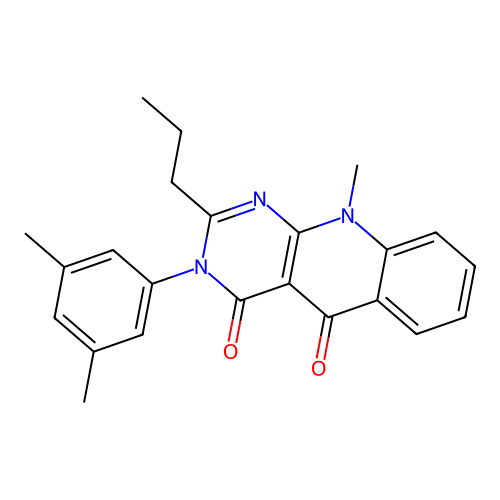 3-(3,5-dimethylphenyl)-10-methyl-2-propylpyrimido[4,5-b]quinoline-4,5(3H,10H)-dione structure