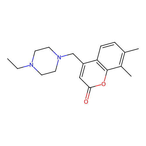 4-[(4-Ethylpiperazinyl)methyl]-7,8-dimethylchromen-2-one structure