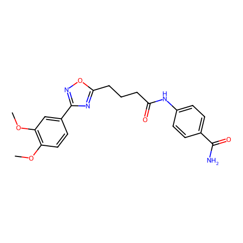 4-({4-[3-(3,4-Dimethoxyphenyl)-1,2,4-oxadiazol-5-yl]butanoyl}amino)benzamide structure