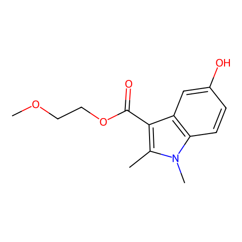 2-Methoxyethyl 5-hydroxy-1,2-dimethylindole-3-carboxylate structure
