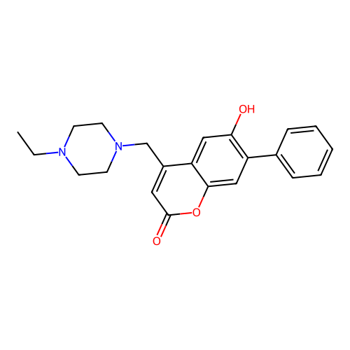 4-[(4-ethylpiperazin-1-yl)methyl]-6-hydroxy-7-phenyl-2H-chromen-2-one structure