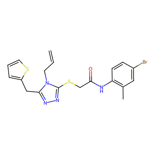 N-(4-bromo-2-methylphenyl)-2-{[4-(prop-2-en-1-yl)-5-(thiophen-2-ylmethyl)-4H-1,2,4-triazol-3-yl]sulfanyl}acetamide structure