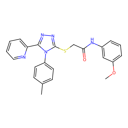 N-(3-methoxyphenyl)-2-[[4-(4-methylphenyl)-5-pyridin-2-yl-1,2,4-triazol-3-yl]sulfanyl]acetamide structure