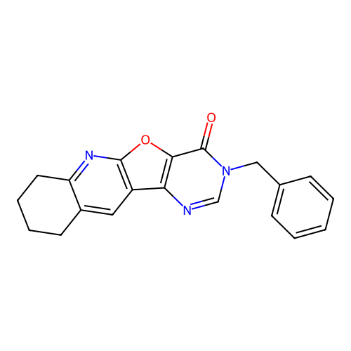 3-benzyl-7,8,9,10-tetrahydropyrimido[4',5':4,5]furo[2,3-b]quinolin-4(3H)-one structure