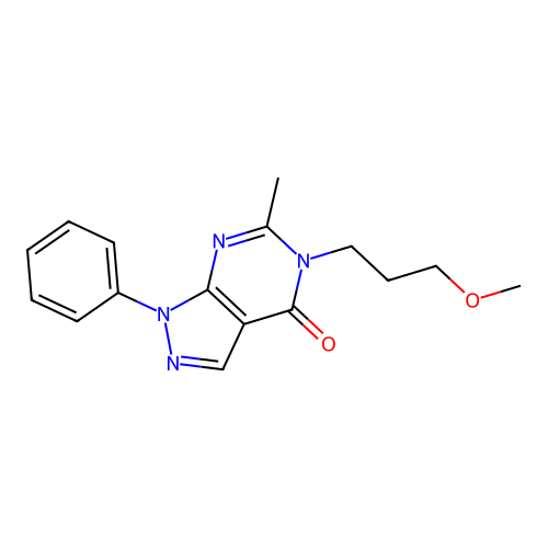 5-(3-methoxypropyl)-6-methyl-1-phenyl-1H-pyrazolo[3,4-d]pyrimidin-4(5H)-one structure