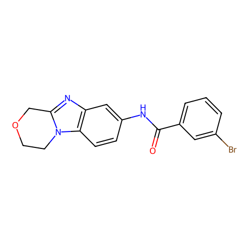 3-bromo-N-(3,4-dihydro-1H-[1,4]oxazino[4,3-a]benzimidazol-8-yl)benzamide structure