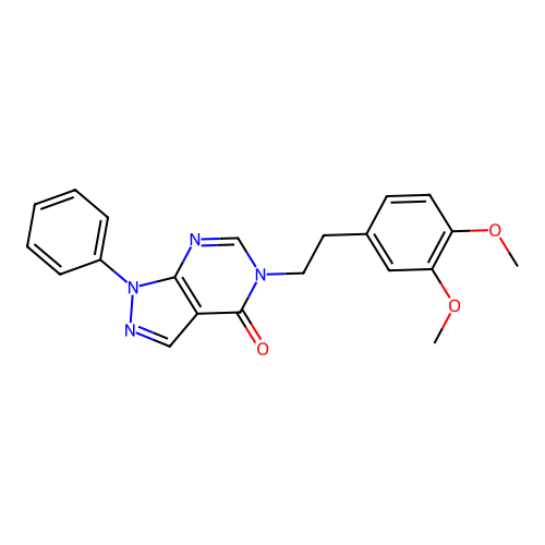 5-[2-(3,4-dimethoxyphenyl)ethyl]-1-phenylpyrazolo[3,4-d]pyrimidin-4-one structure