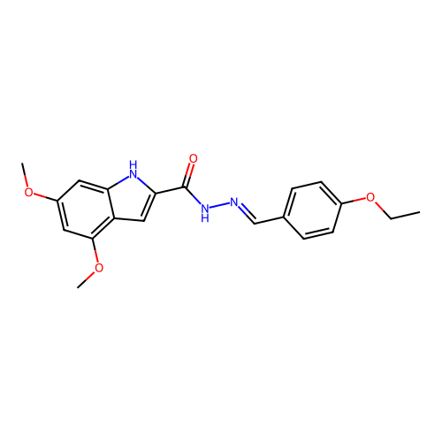 N'-[(E)-(4-ethoxyphenyl)methylidene]-4,6-dimethoxy-1H-indole-2-carbohydrazide structure