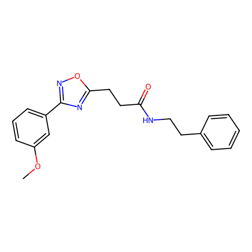 3-[3-(3-methoxyphenyl)-1,2,4-oxadiazol-5-yl]-N-(2-phenylethyl)propanamide structure