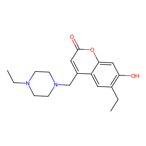 6-ethyl-4-((4-ethylpiperazin-1-yl)methyl)-7-hydroxy-2H-chromen-2-one structure