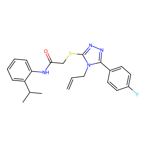 2-{[5-(4-fluorophenyl)-4-(prop-2-en-1-yl)-4H-1,2,4-triazol-3-yl]sulfanyl}-N-[2-(propan-2-yl)phenyl]acetamide structure
