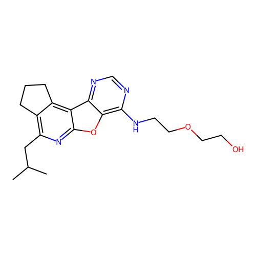 2-(2-((4-isobutyl-2,3-dihydro-1H-cyclopenta[4',5']pyrido[3',2':4,5]furo[3,2-d]pyrimidin-7-yl)amino)ethoxy)ethanol structure