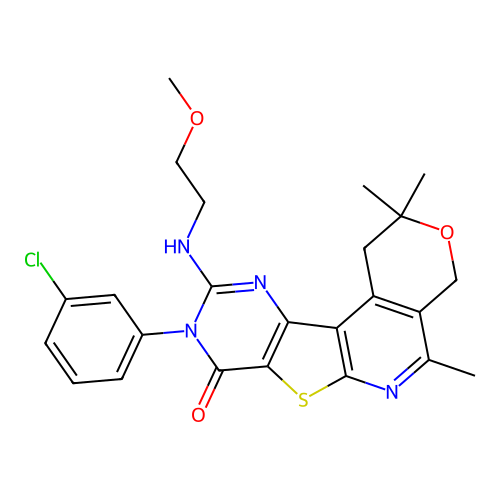 9-(3-Chloro-phenyl)-10-(2-methoxy-ethylamino)-2,2,5-trimethyl-1,4-dihydro-2H,9H-3-oxa-7-thia-6,9,11-triaza-benzo[c]fluoren-8-one structure