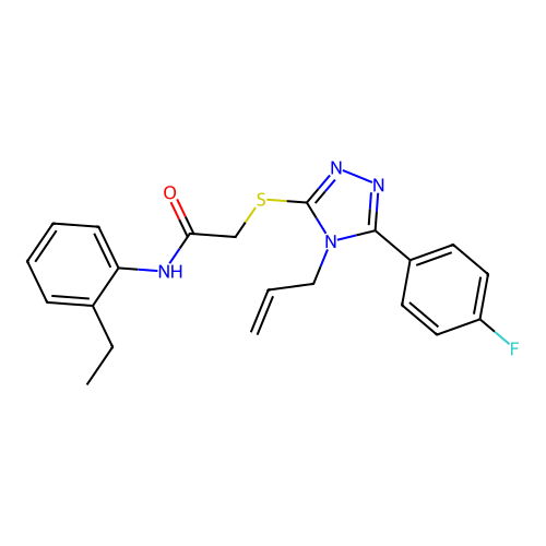 N-(2-ethylphenyl)-2-{[5-(4-fluorophenyl)-4-(prop-2-en-1-yl)-4H-1,2,4-triazol-3-yl]sulfanyl}acetamide structure