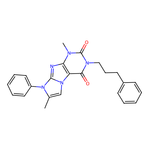 1,7-dimethyl-8-phenyl-3-(3-phenylpropyl)-1H-imidazo[2,1-f]purine-2,4(3H,8H)-dione structure