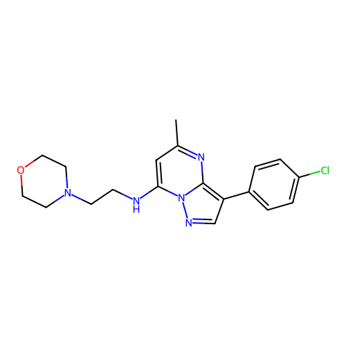 3-(4-chlorophenyl)-5-methyl-N-[2-(morpholin-4-yl)ethyl]pyrazolo[1,5-a]pyrimidin-7-amine structure