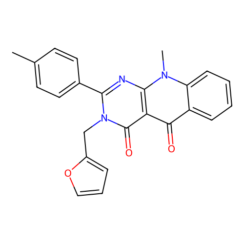 3-(furan-2-ylmethyl)-10-methyl-2-(p-tolyl)pyrimido[4,5-b]quinoline-4,5(3H,10H)-dione structure