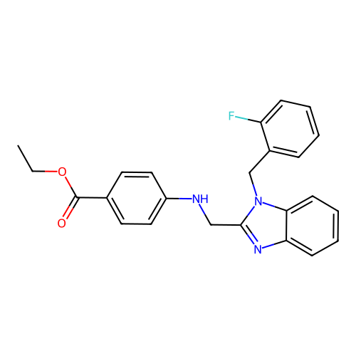 ethyl 4-({[1-(2-fluorobenzyl)-1H-benzimidazol-2-yl]methyl}amino)benzoate structure