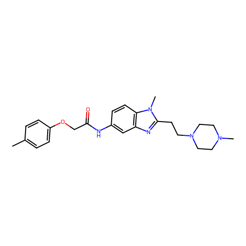 N-(1-methyl-2-(2-(4-methylpiperazin-1-yl)ethyl)-1H-benzo[d]imidazol-5-yl)-2-(p-tolyloxy)acetamide structure