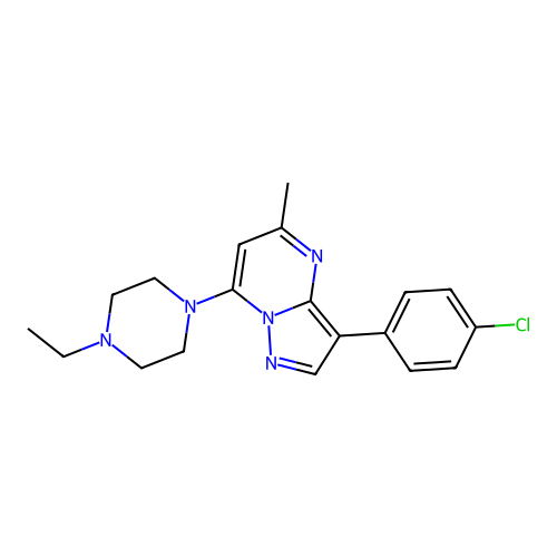 3-(4-Chlorophenyl)-7-(4-ethylpiperazin-1-yl)-5-methylpyrazolo[1,5-a]pyrimidine structure