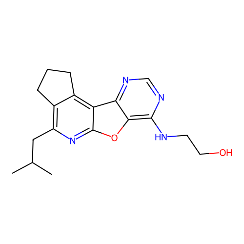 2-((4-isobutyl-2,3-dihydro-1H-cyclopenta[4',5']pyrido[3',2':4,5]furo[3,2-d]pyrimidin-7-yl)amino)ethanol structure