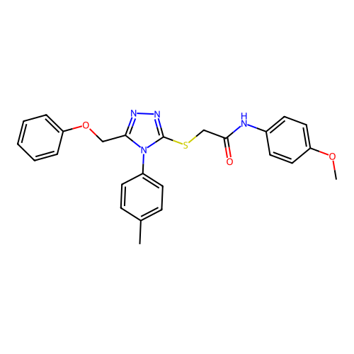 N-(4-methoxyphenyl)-2-[[4-(4-methylphenyl)-5-(phenoxymethyl)-1,2,4-triazol-3-yl]sulfanyl]acetamide structure