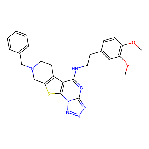 8-benzyl-N-(3,4-dimethoxyphenethyl)-6,7,8,9-tetrahydropyrido[4',3':4,5]thieno[3,2-e]tetrazolo[1,5-a]pyrimidin-5-amine structure